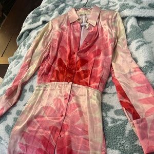 Vento dress red feathe